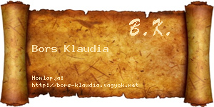 Bors Klaudia névjegykártya