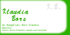 klaudia bors business card